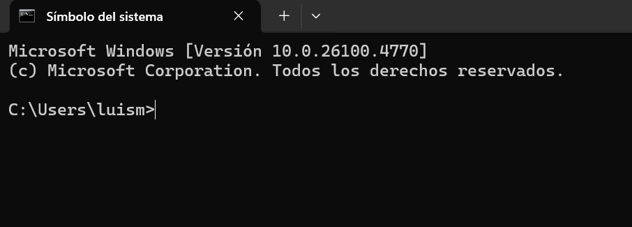 Ejemplo del paso 2 para CMD