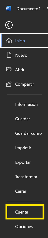 Opción Cuenta resaltada