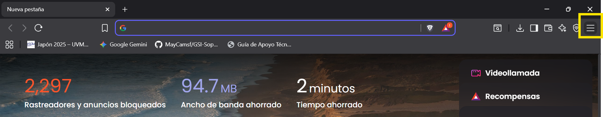 Menú de Chrome