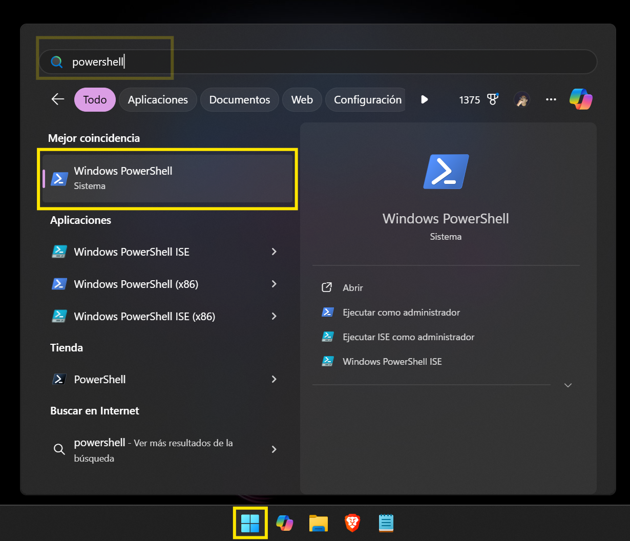 Abrir PowerShell como Administrador