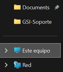 Ejemplo de la sección Este equipo